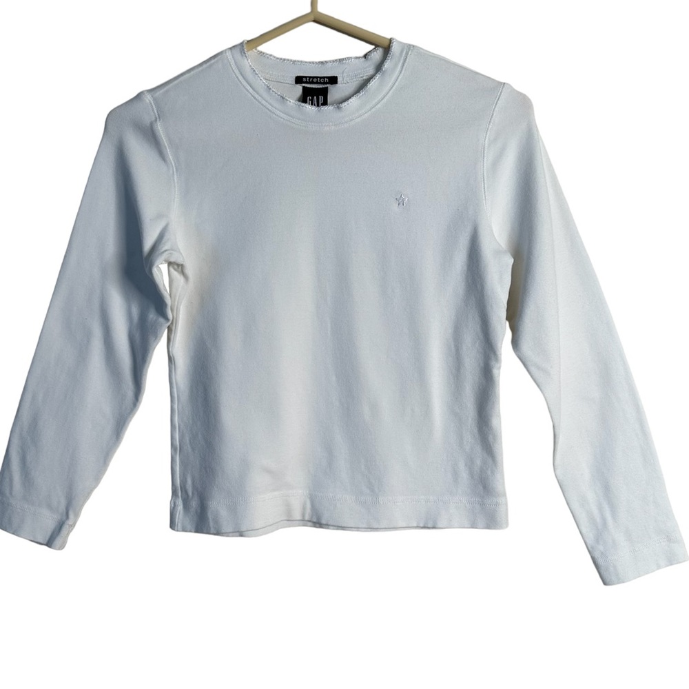 GAP Girls Stretch Long Sleeves White Pullover Shirt XL